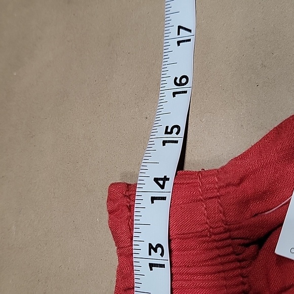 Old Navy Size S Deep Terracotta Elastic Waist Pull On Linen Blend Pants, NEW - Picture 7 of 14